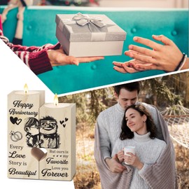 Happy Anniversary Wedding Gifts for Wife, Couples Gifts Candlestick, Anniversary Wedding Gifts for Wife from Husband,Anniversary Presents for Her