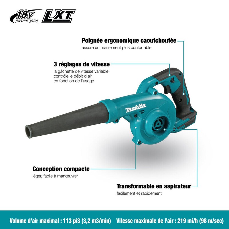 Makita DUB185Z 18V Cordless Leaf Blower and Vacuum Cleaner Body