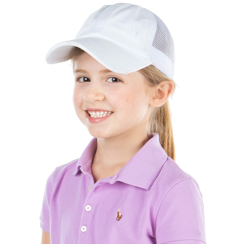 Funky Junque - Gorra de béisbol para niña, Blanqueado, Talla