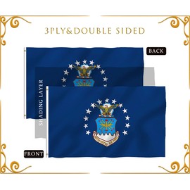 US Air Force Flag 3x5 Outdoor Double Sided Heavy Duty Durable 3 Ply US Air Force Flags Banner with 2 Grommets
