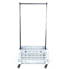 Closet Crate w/Wheels- Collapsible Garment Rack System for Closets, RV's, Dorms and Travel Bags. Popular to transform suitcases into Dance Bag with Rack!