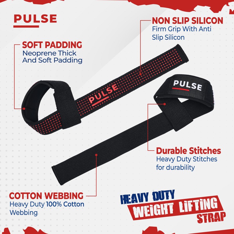 Weight Lifting Straps with Non-Slip Silicon Grip - 21 Inch,