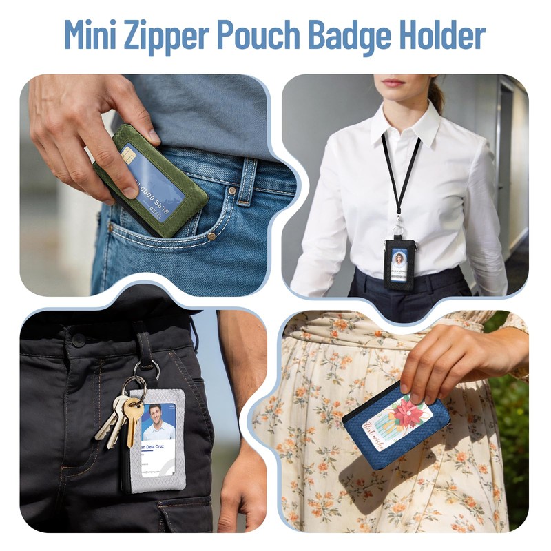 SIDESUGAR RFID Blocking Lanyard Wallet with ID Window Card Holder