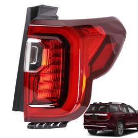 LED Tail Light Compatible With 2020-2023 GMC Acadia Rear Light Taillight Right and Passenger Outer Right Chrome Bezel Side Replace 85150720