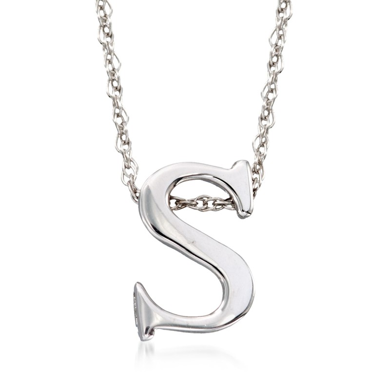 Ross-Simons "E"- Sterling Silver Lowercase Initial Necklace. 18 inches