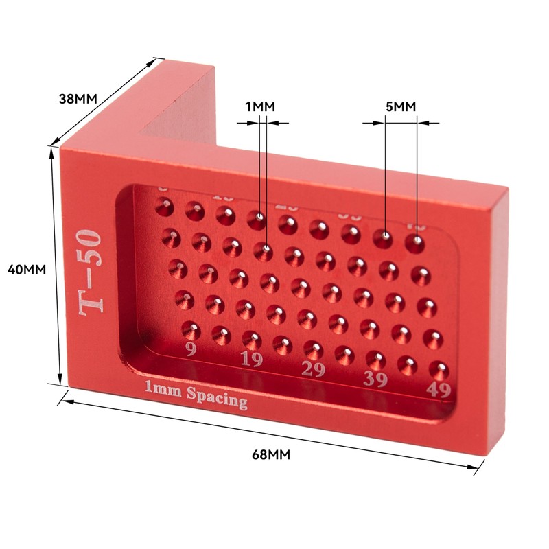 HFS(R) T-Shaped Ruler, T-Shaped Scoya, Right Angle Gauge, Direct Marking,