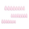 Pink Press on Nails,Almond Shape,Medium Long Solid Color Fake Nails
