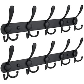 Bebeay 2 Pack Perchero Pared De Alta Resistencia, Ganchos para Abrigos, Sus304 Acero Inoxidable，Diseño De Tres Ganchos，Esquinas Redondeadas, para Colgar Abrigos, Sombreros, Bolsos, Llaves, Etc