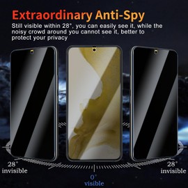 YUXINDZ 2 Pack Privacy Screen Protector for Galaxy S22/S23 6.1 Inch, Anti-Spy Tempered Glass, 9H Hardness