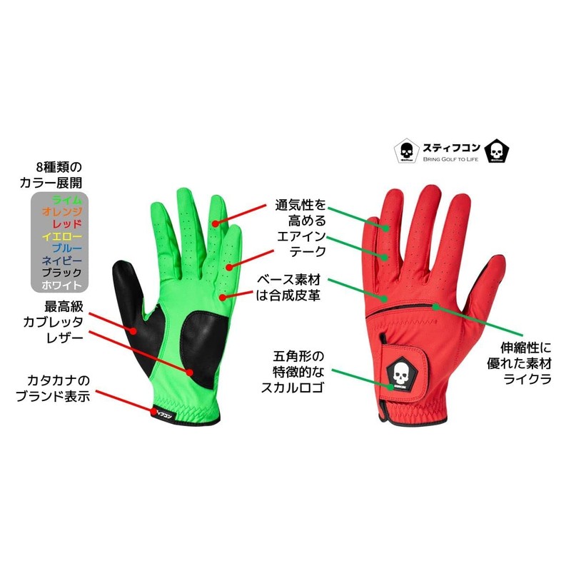 FLUO YELLOW Men's Golf Glove Fluo_Yellow (24LH_Left)