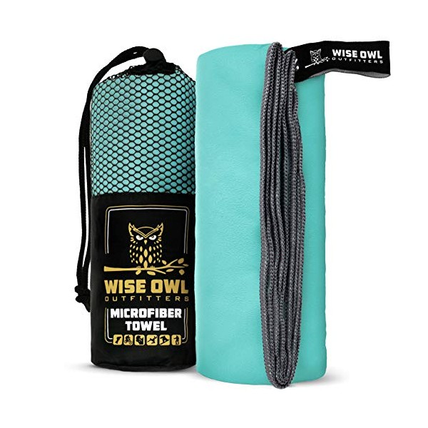 Wise Owl Outfitters Camping Towels - Quick Dry Travel Towel for Camping, Sports, Swimming, Yoga, Hiking and Backpacking, Winter Mint