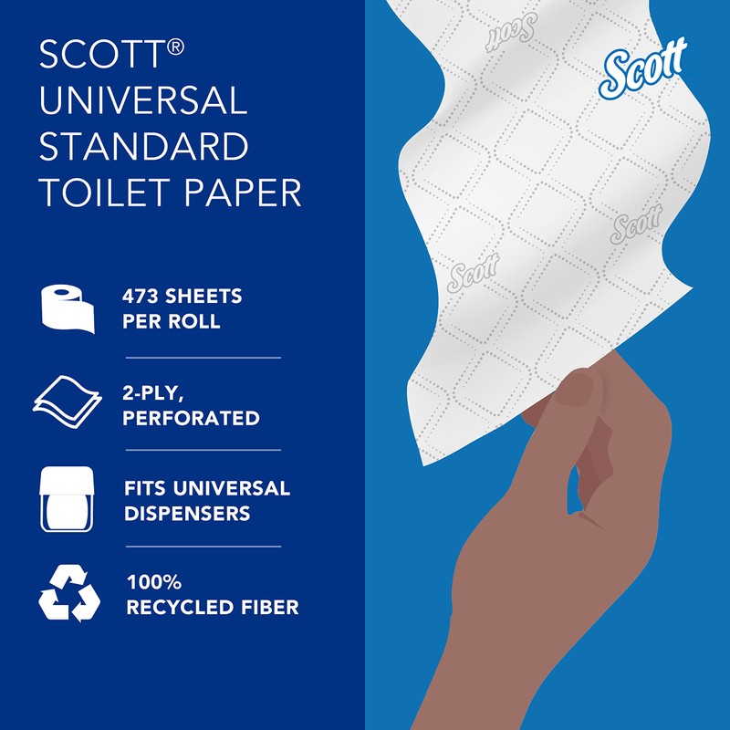 Scott Professional 100% Recycled Fiber Standard Roll Bulk Toilet Paper