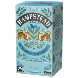 Hampstead Organic Peppermint 20 Teabags (Pack of 4 Total 80 Teabags) | Plastic Free | 100% Organic