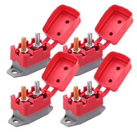Ampper DC 12V - 24V Automatic Reset Circuit Breaker with Cover Stud Bolt for Automotive and More (5A, 4Pcs)