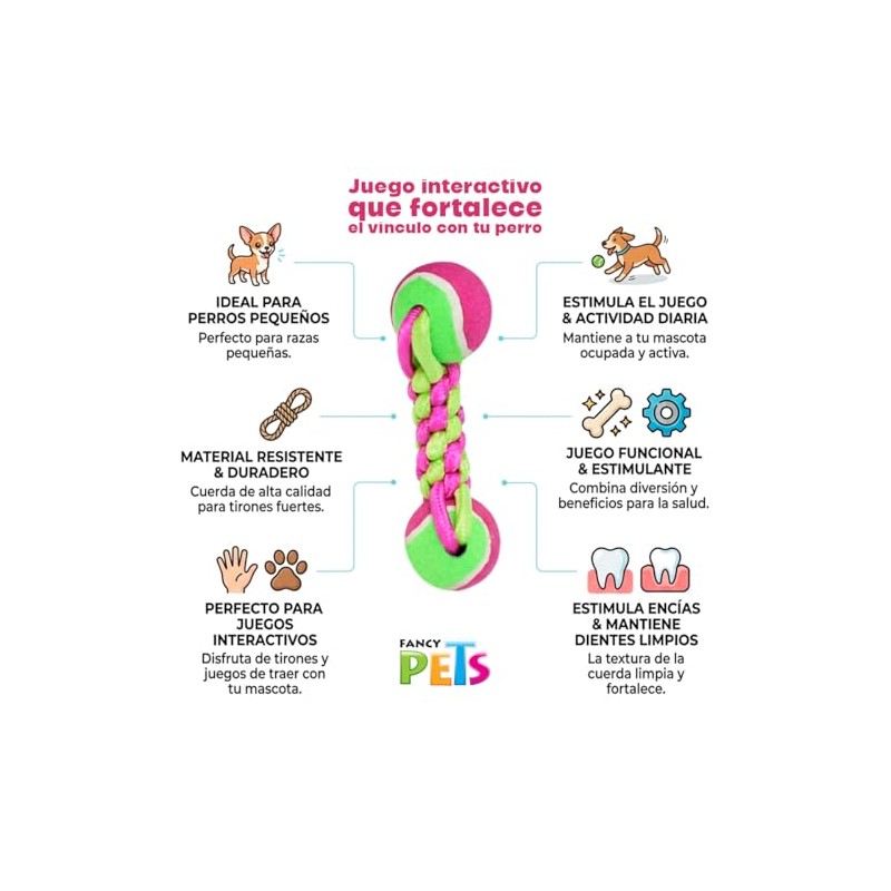 Fancy Pets Juguete Pesa de Tela con Pelotas para Perro
