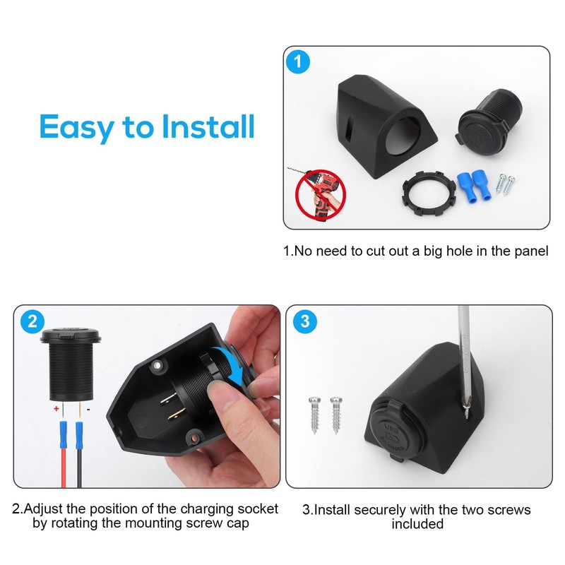 Linkstyle USB Socket Tent Panel, Car Charger Socket with USB