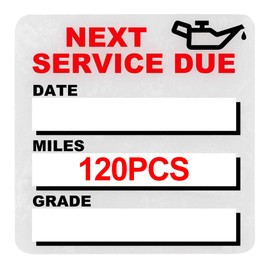 GUEER for Oil Change Sticker Static Cling, Clear Stickers 120 Pcs 2x 2 Next Service Due Sticker for Windshield, Easy to Peel with No Residue for Car Auto Vehicle Window (Red4)