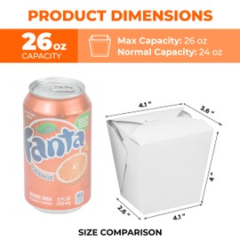 Fit Meal Prep [450 Pack Chinese Take Out Boxes - 26 oz Plain White Chinese Food Containers for To Go Asian Meals - Chinese Food Boxes for Noodles, Rice - Takeout Packaging for Business and Home Use