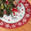 Snowflake Reindeer Red Christmas Tree Skirt 48" Xmas Tree Mat