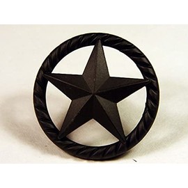 Raised Star KNOB Black 10 Pack Western Cabinet Hardware Drawer PULLS Texas Star KNOBS (10)