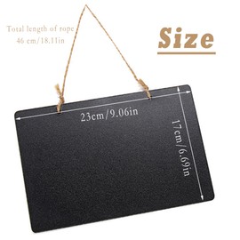 OHYER Small Blackboard for Hanging Chalkboard Message Board Sign Double-Sided Erasable Hanging Blackboard Signs with Jute String for Menu Birthday Bar Buffet Wedding Kitchen Wall (Horizontal, 23 x 17