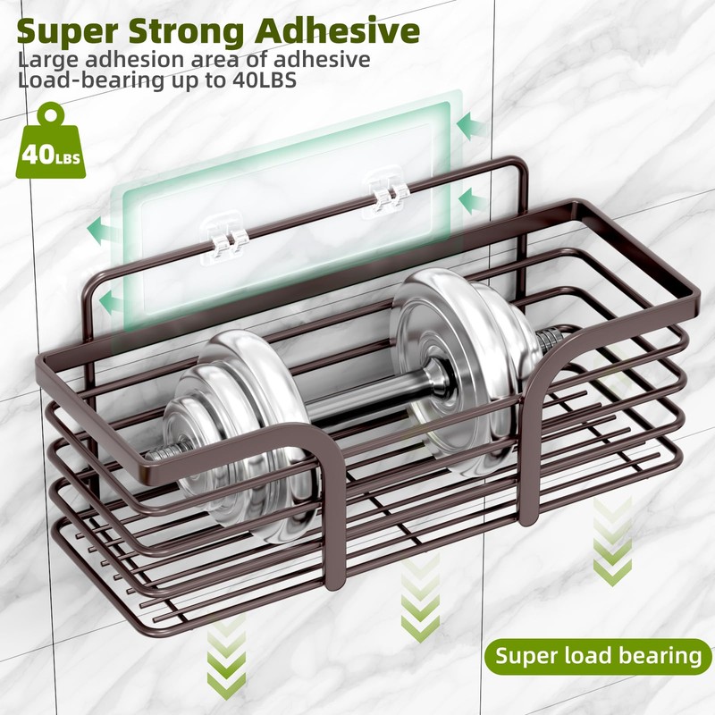 Yougai Shower Caddy, Shower Organizer with Soap Holder and Hooks,