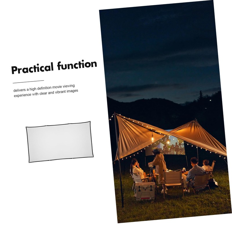 TEHAUX Portable White Projection Screen for Indoor Outdoor Use High
