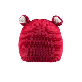LLmoway Kids Infant Toddler Knit Winter Hat Cotton Warm Beanie Cap Boys Girls Skull Cap, Red, 1-1.5T