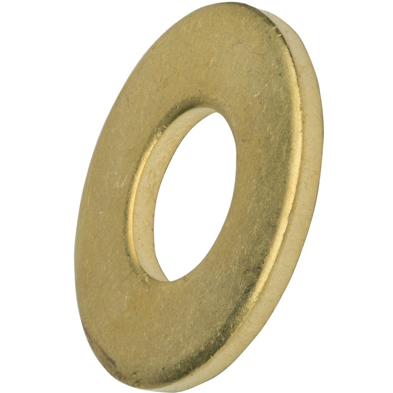 3/4" Solid Brass Flat Washers, Commercial Standard, Grade 360, Plain