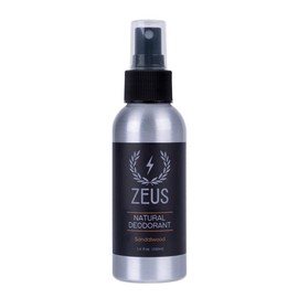 ZEUS Natural Deodorant Body Spray, Aluminum Free for All Skin Types, Vegan Friendly, MADE IN USA (Sandalwood)