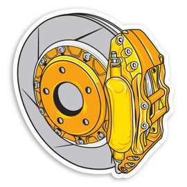 2 x 10cm Yellow Car Brake Caliper Vinyl Stickers - Drift Racing Sticker #20965 (10cm Wide)
