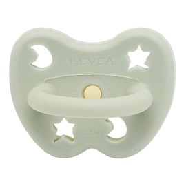 HEVEA Coloured Natural Rubber Dummy with Natural Dyes, Environmentally Friendly, BPA-Free & Approved for Food Contact (Nordic Sea Green, 3-36 Months Orthodontic Teat Shape)