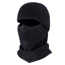 ChinFun Balaclave Fleece Windproof Ski Mask Face Mask Tactical Hood Neck Warmer, Black Balaclava-windproof Polar Fleece, One Size
