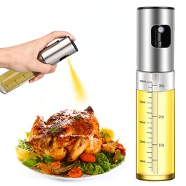 HOUEVIYS Oil Sprayer for Cooking, Oil Sprayer for Air Fryer, 100ml Olive Oil Sprayer Mister,Oil Mister with Stainless Steel Cap, for Cooking Baking Roasting Frying Use (A0001)