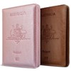 2 Pack Passport Holder Travel Cover Case, T Tersely Leather