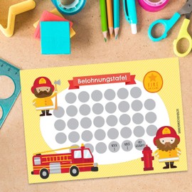 Paper Dragon Reward Board Set for Children as Tear Off Pad 10 Sheets Motivational Concept as Educational Aid with Great Stickers for Boys and Girls