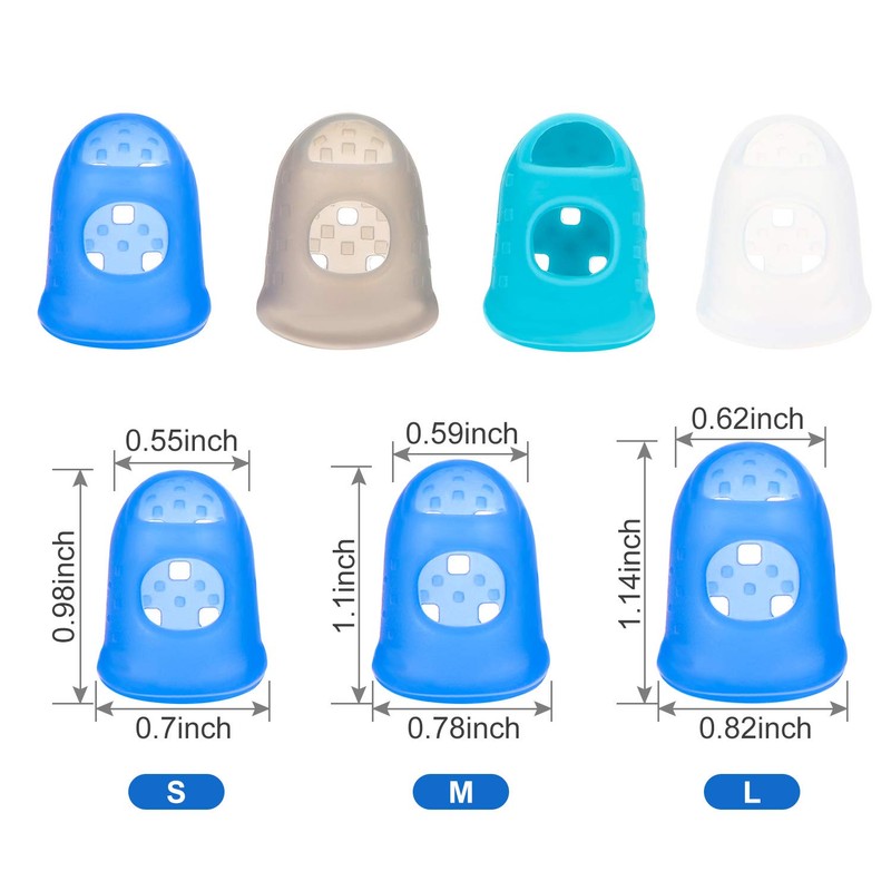 Outus 24 Pieces Rubber Fingers Tips Guard with 3 Sizes