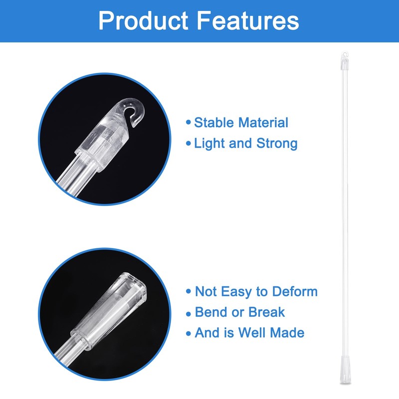 uxcell Blind Wand Replacement with Hook,3Pcs 17" Long Acrylic Blind