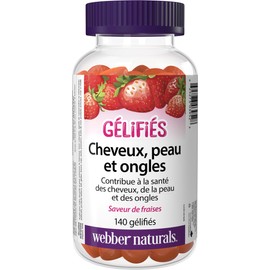 Webber Naturals Hair Skin Nails Gummy, 140 Gummies, Supports Healthy Hair, Skin & Nails, Vegan