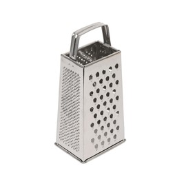Argon Tableware 1x Stainless Steel Box Grater - Large Four-Sided Kitchen Hand Held Cheese Vegetable Carrot Food Slicer Shredder Zester Peeler