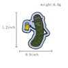 Ficsowy Enamel Pickle Pin with Beer Mug, Funny Lapel Pin