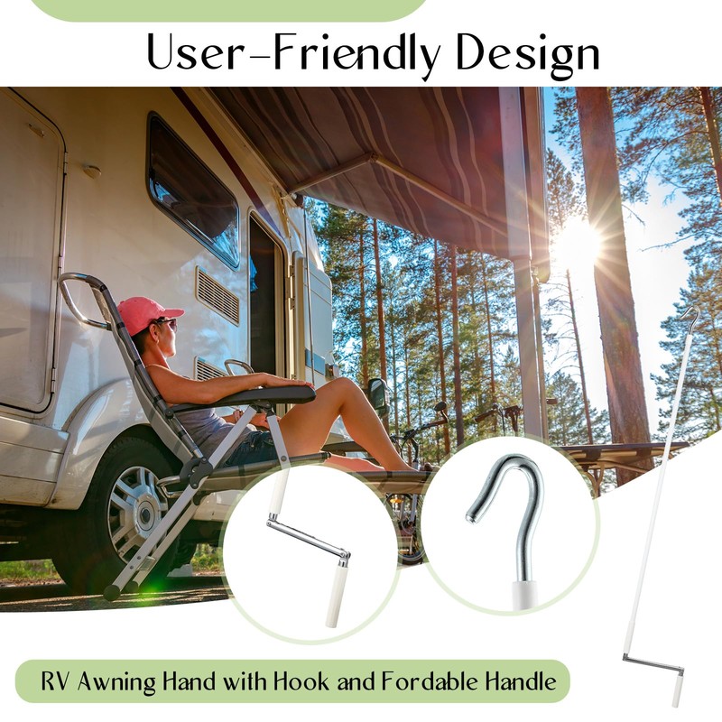 CraftyDream RV Awning Crank Handle RV Awning Telescoping Wand Shade