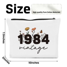 FBCCZEY Funny 40th Birthday Gifts Women Vintage 1984 Makeup Bag, Happy Anniversary 40th Birthday Party Decorations Woman Makeup Pouch, 40 Year Old Birthday Gifts for Women Cosmetic Bag