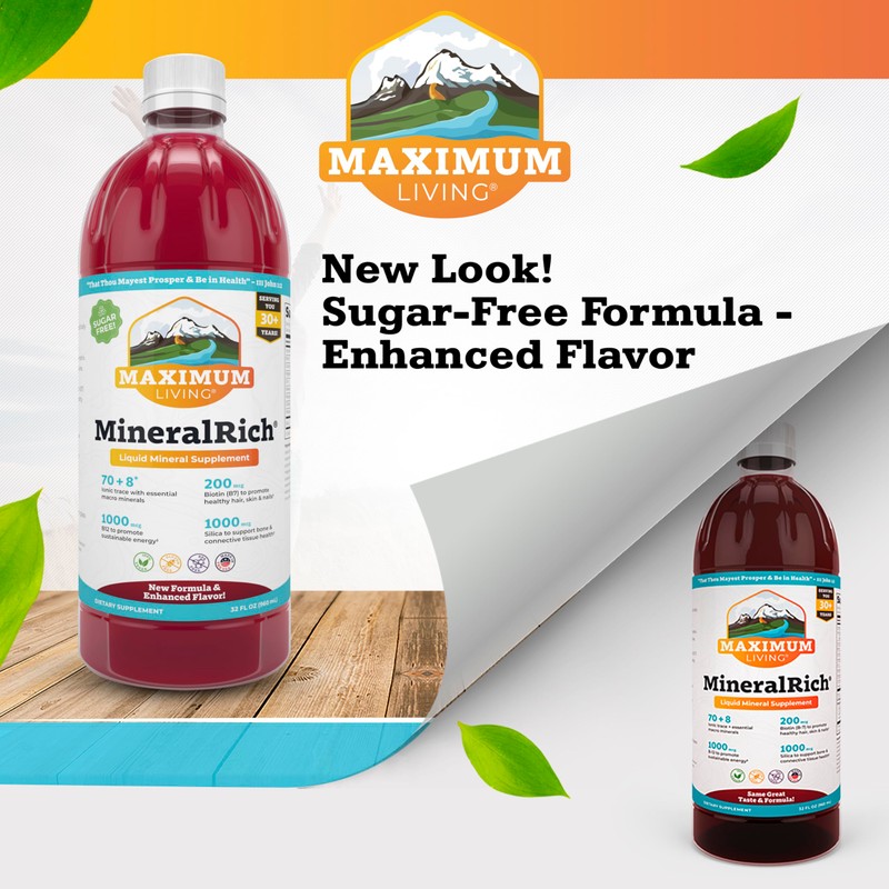 Maximum Living MineralRich - Minerals Supplement - Sugar Free Liquid