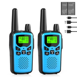 Walkie Talkies for Adults Long Range,Kartal Rechargeable Walkie Talkies with 22 FRS Channels,Two Way Radios with LED Flashlight for Hiking Cruises Camping (Blue)