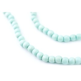 The Bead Chest Natural 5mm Wooden Beads in Green - Turquoise for Jewelry Making Round Loose Wood Spacer Beads I Approximately 90 Beads