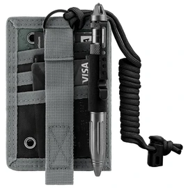 IronSeals Tactical ID Card Holder Hook & Loop Patch Badge Holder Detachable Quick Rip-Away Badge Holder with Key Ring and Adjustable Neck Lanyard