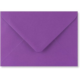 C6 Coloured envelopes for A6 Greeting Cards Wedding Invitation Crafts 114x162mm - Pack of 50 (Bright Purple)