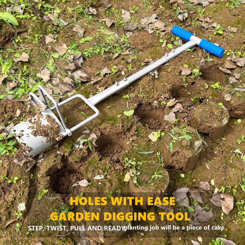 Updated Bulb Planter Long Handle for Digging, 5-in-1 Lawn and
