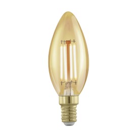 EGLO E14 LED Lampe Retro dimmbar, Golden Vintage Glühbirne in Kerzenform, Deko Leuchtmittel Kerze, 4 Watt (entspricht 28 Watt), 300 Lumen, warmweiß, 1700 K, Edison Birne C35, Ø 3,5 cm
